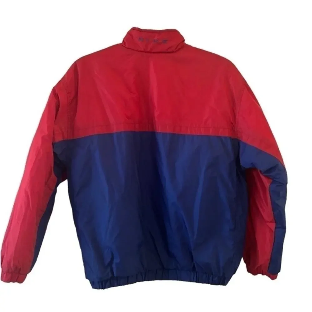 Nike Boys Reversible Puffer Jacket Red Blue Full Zip Coat Youth XL